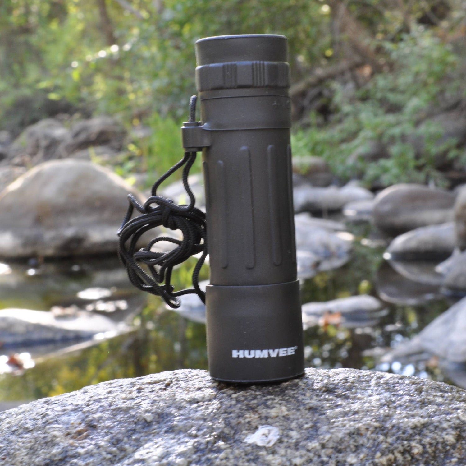 HUMVEE 10x25 Monocular - Black Rubber Armored