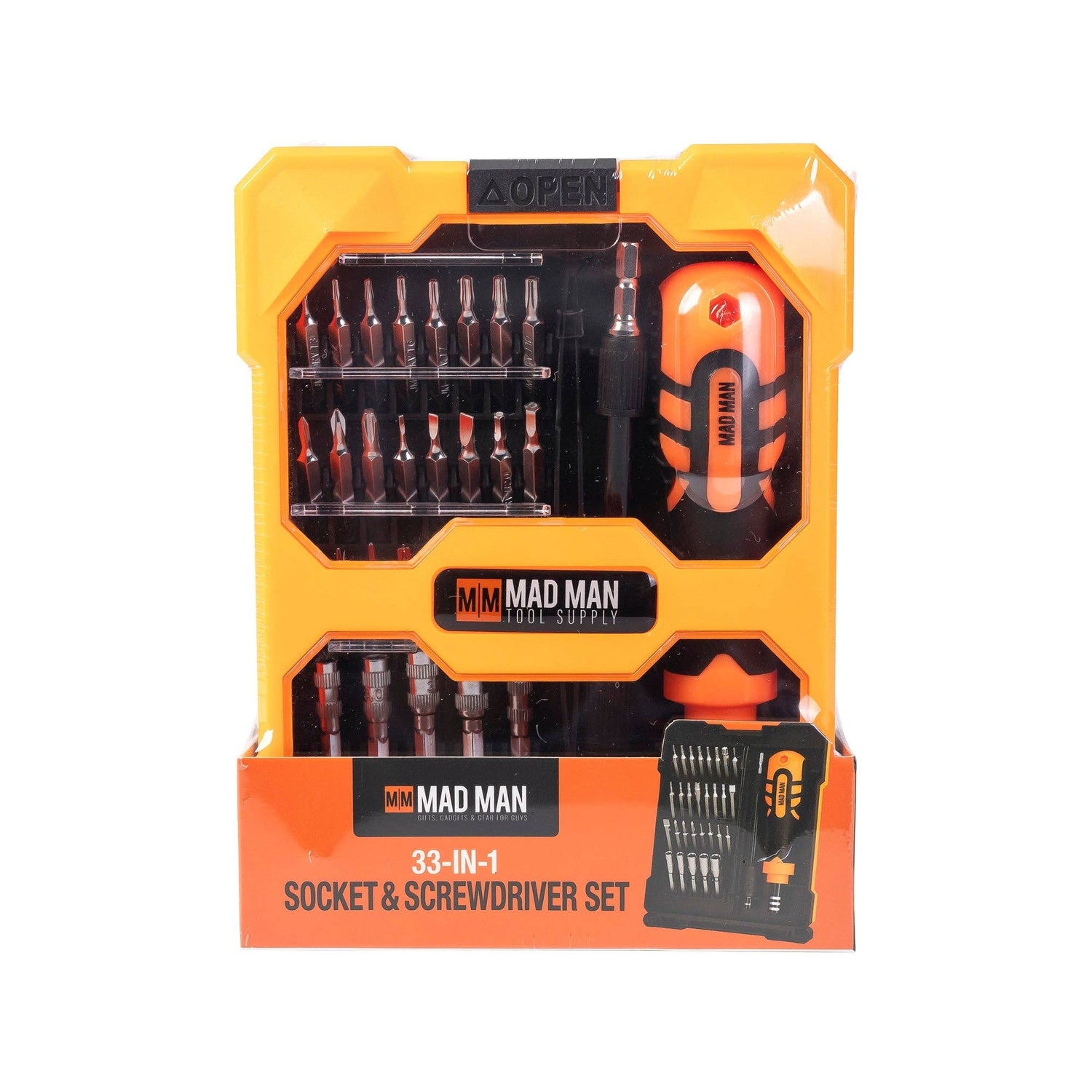 33-in-1 Socket & Screwdriver Set Ratcheting Tool Kit