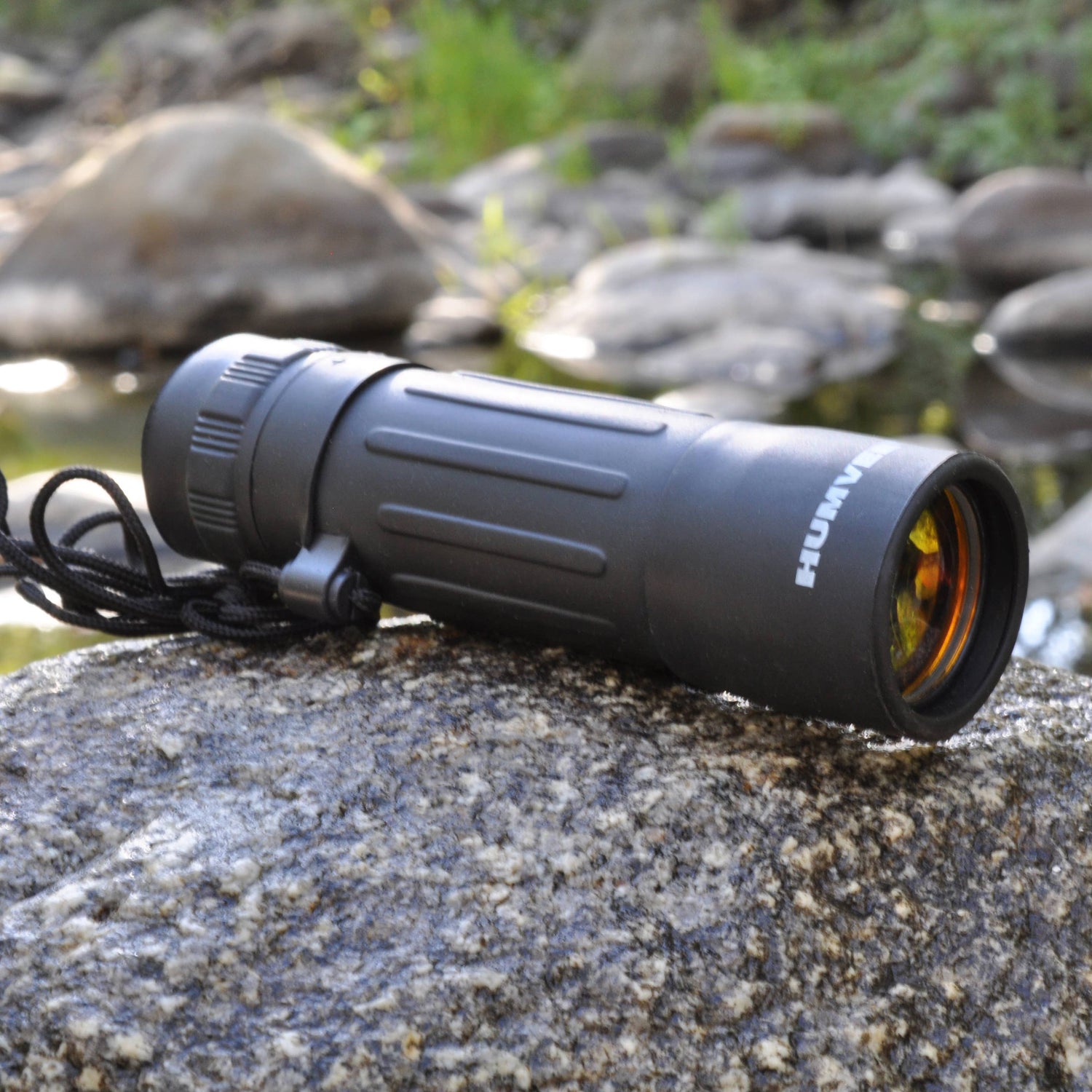 HUMVEE 10x25 Monocular - Black Rubber Armored