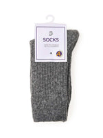 Gray ribbed knit socks with 'SOCKS' tag, 'Thank You for Being Toe-Tally Awesome!' message, and TZ Branding logo on white background