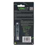Back packaging of Litez All LED light with product details and safety information.