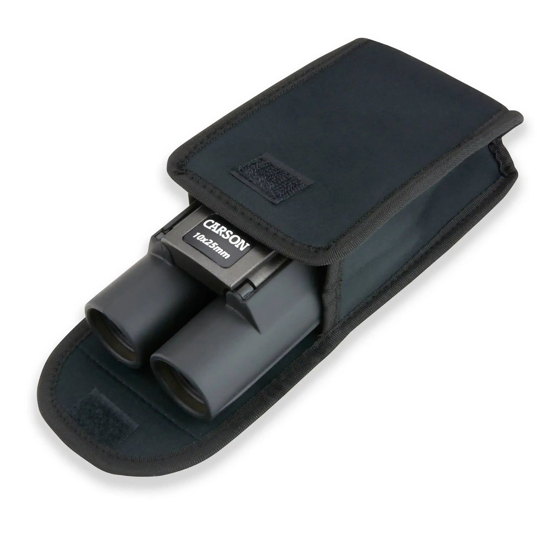 Carson 10x25mm compact binoculars in black neoprene case