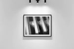 Black and white framed print of vintage radiator, modern wall art with USA-made frame