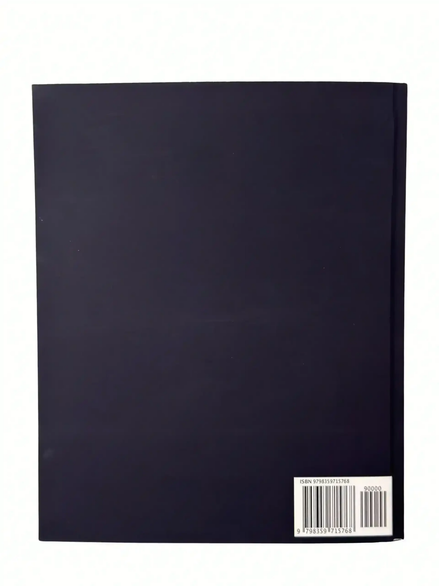 Black book cover with ISBN barcode, plain minimalist design