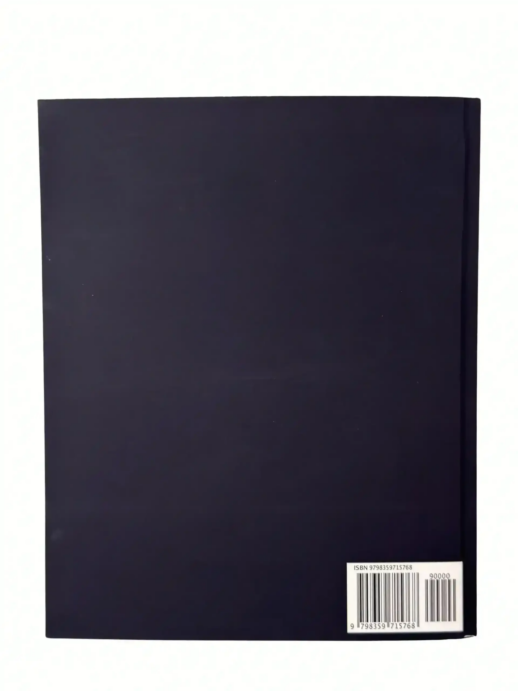 Black book cover with ISBN barcode, plain minimalist design
