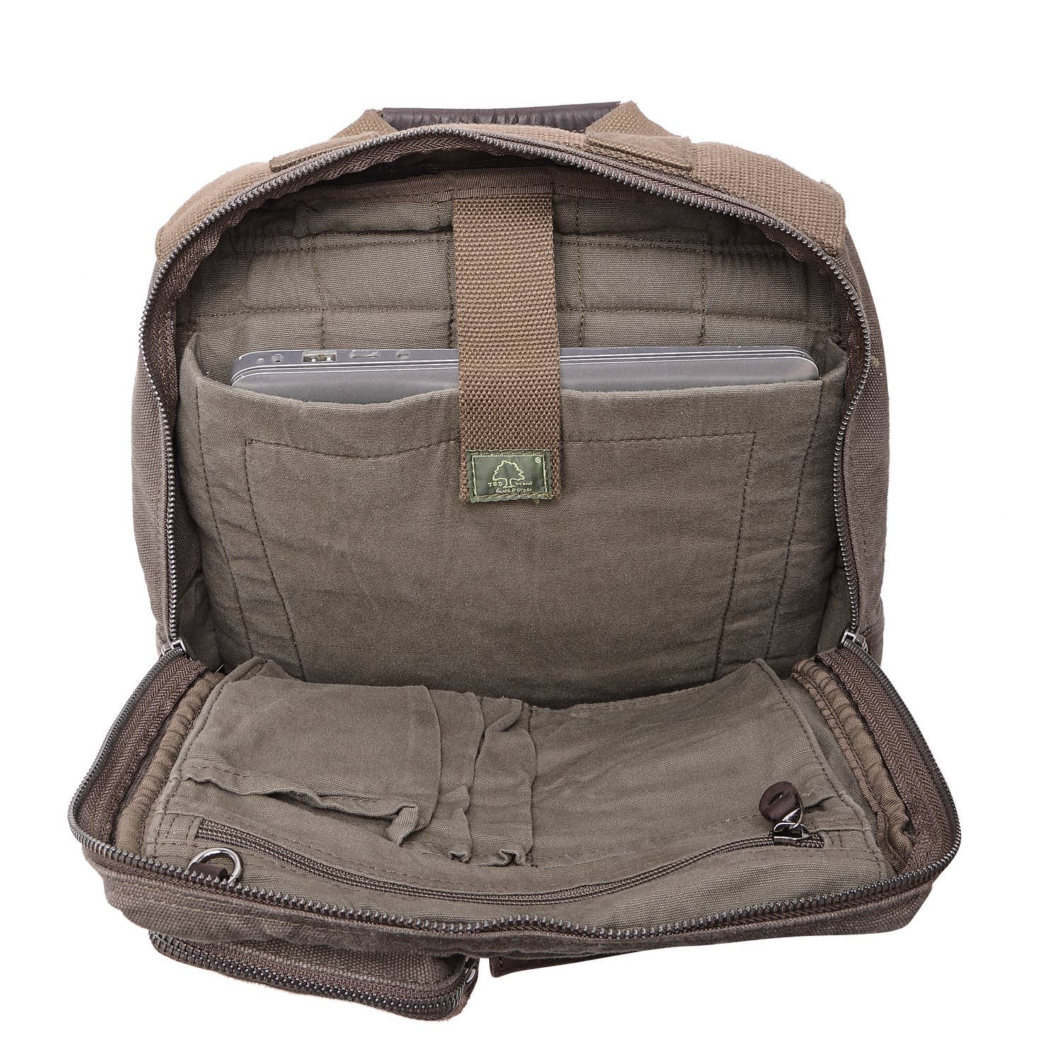 Canvas Laptop Backpack inside