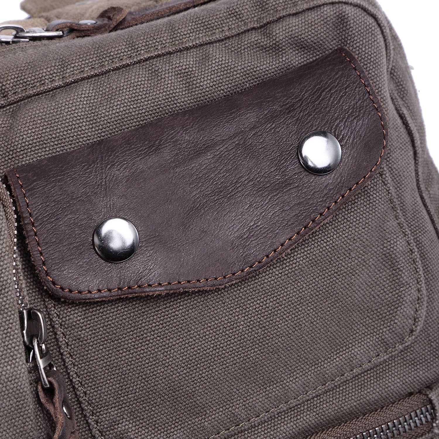 Canvas Laptop Backpack close up snaps
