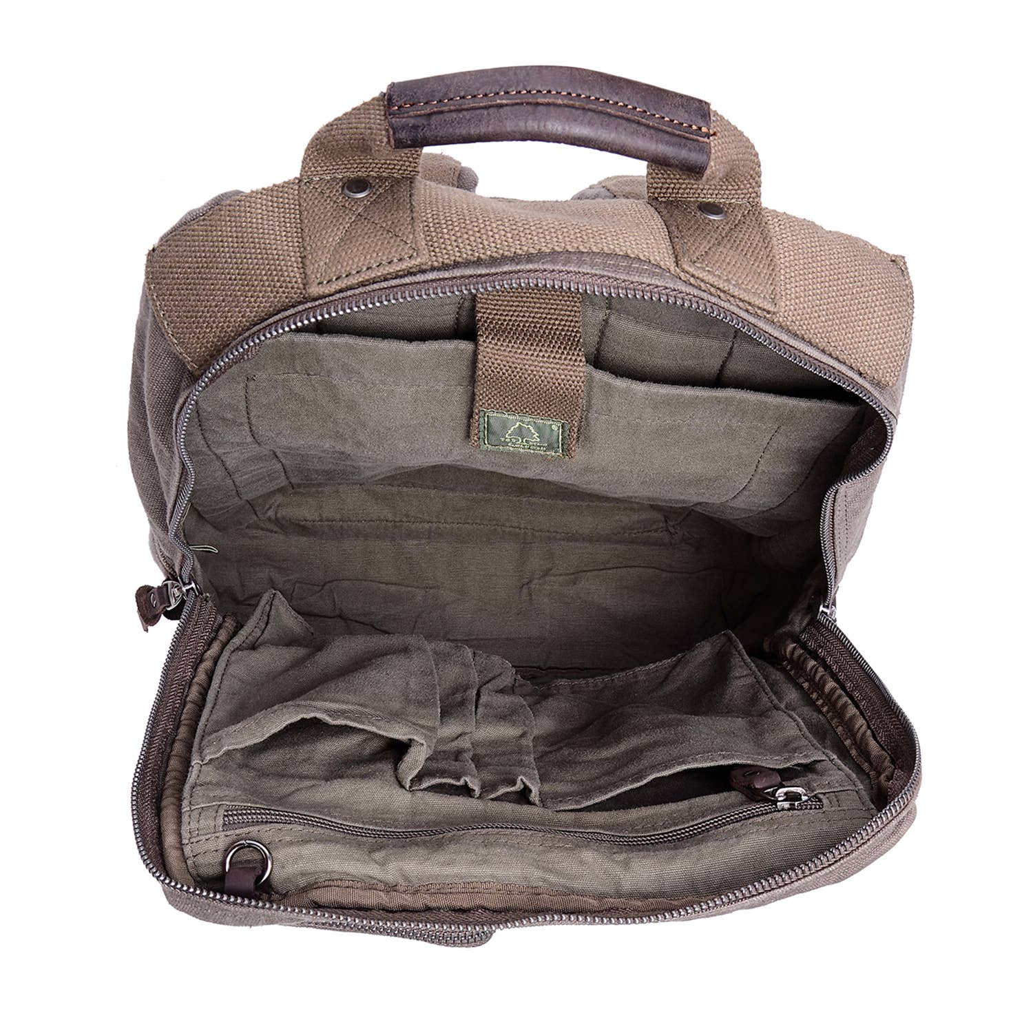 Canvas Laptop Backpack inside