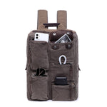 Canvas Laptop Backpack with items
