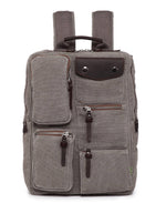 Canvas laptop backpack grey