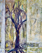 Abstract tree artwork with textured branches and earthy tones, ideal for nature-inspired wall decor