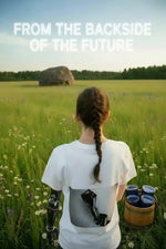 Person with a braid standing in a field with a stone monument in the background