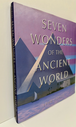 Side View Book titled 'Seven Wonders of the Ancient World' with a purple cover and pyramid illustration.