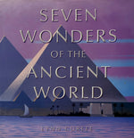 Book cover of 'Seven Wonders of the Ancient World' with pyramids and a sailboat.