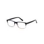 Black eyeglasses on a white background